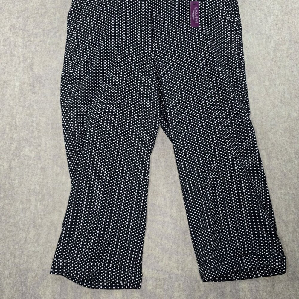 Lane Bryant Womens Polka Dot Pants Black Size 28 Stretch Slim Fit Polyester